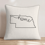 Nebraska Home Throw Pillow - Hillcroft Home