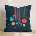 Neon Drop Circles Dark Throw Pillow - Hillcroft Home