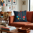 Neon Drop Circles Dark Throw Pillow - Hillcroft Home