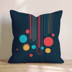 Neon Drop Circles Dark Throw Pillow - Hillcroft Home