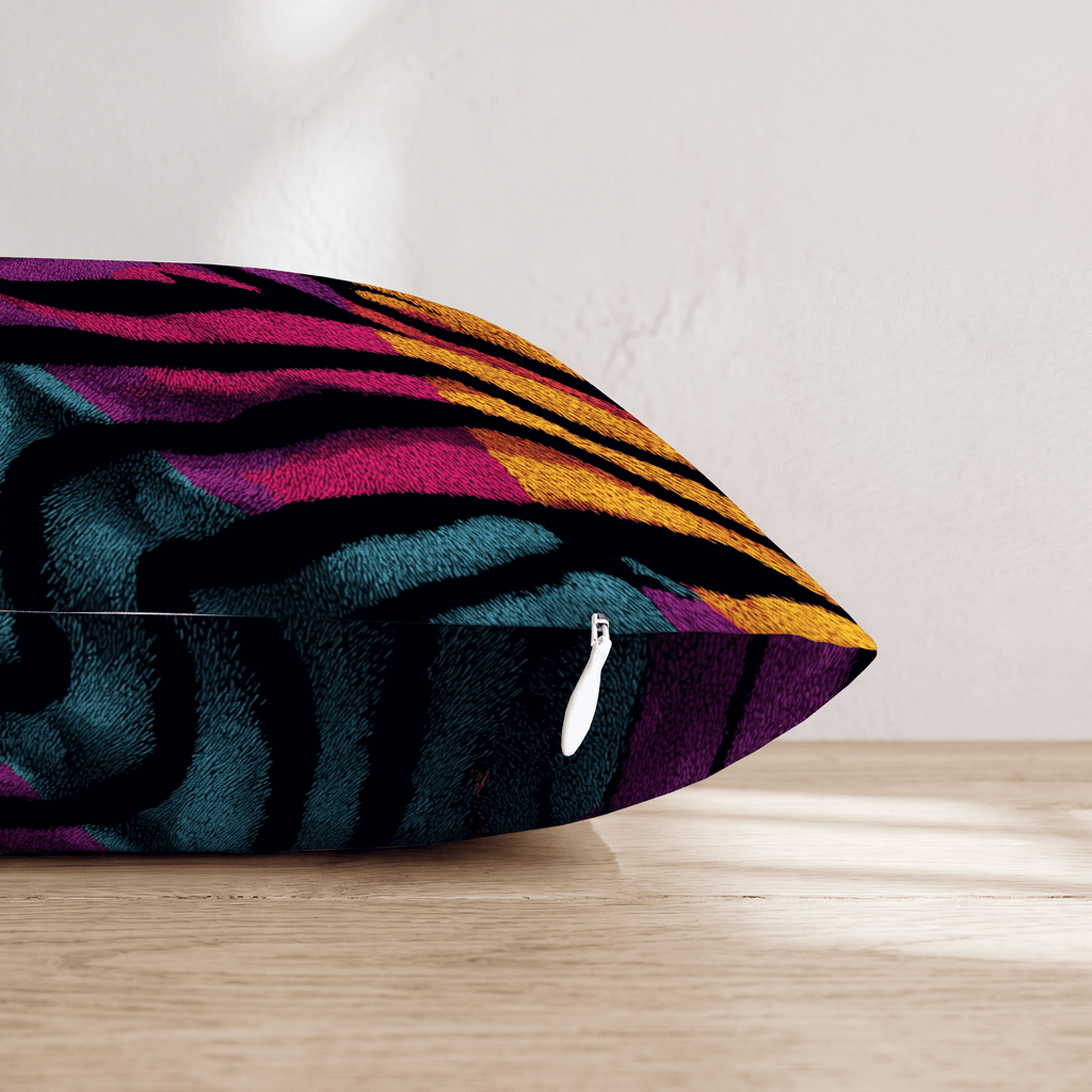 Neon Zebra Eye Throw Pillow - Hillcroft Home