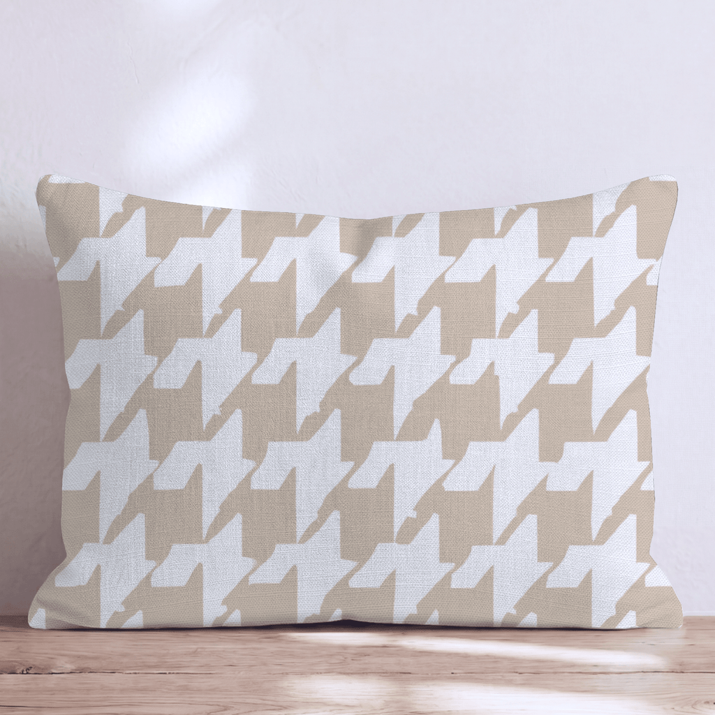Neutral Houndstooth Throw Pillow - Hillcroft Home