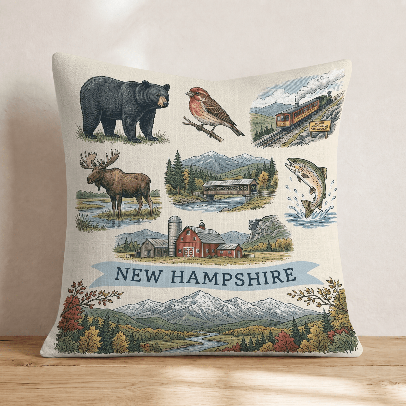 New Hampshire Gallery Throw Pillow - Hillcroft Home
