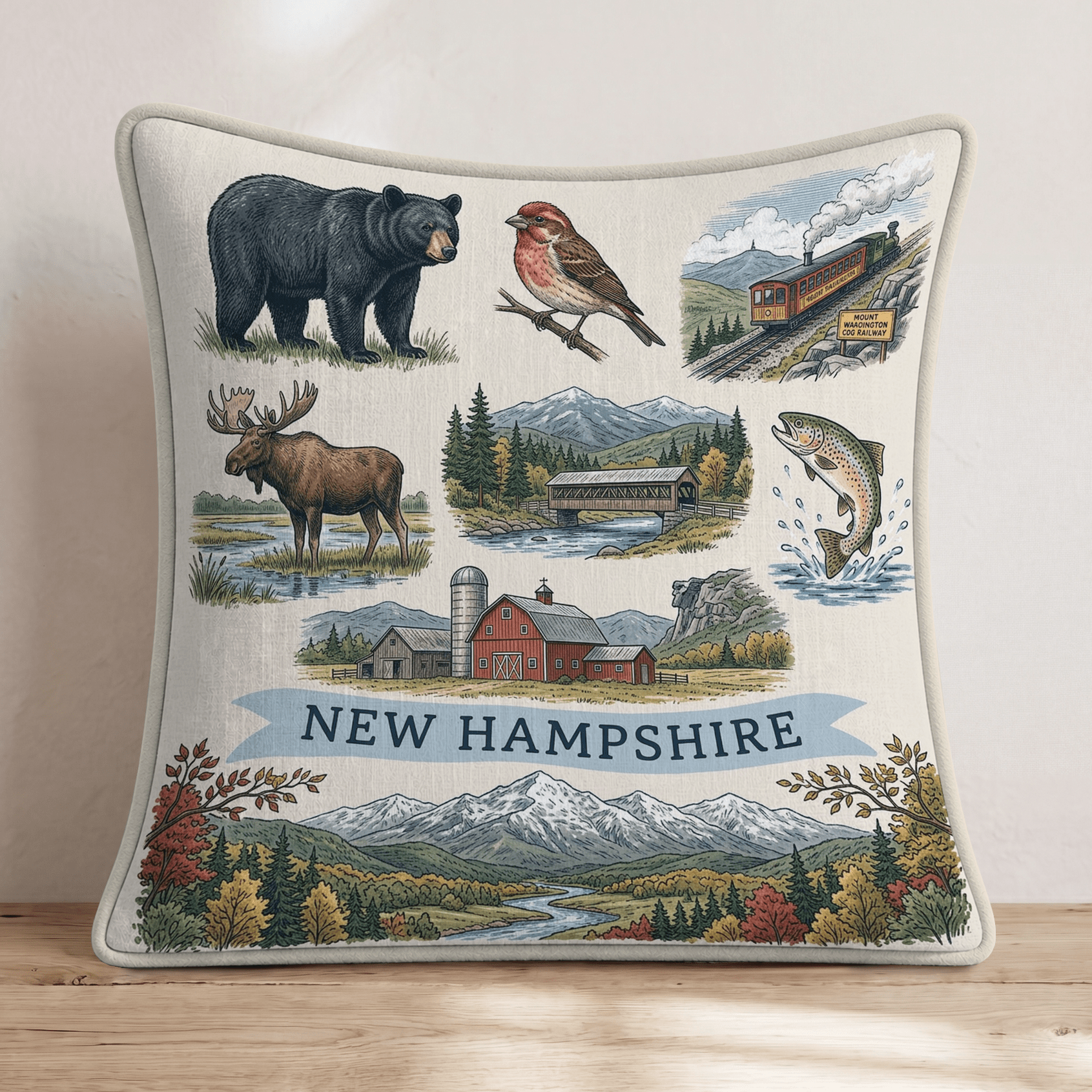 New Hampshire Gallery Throw Pillow - Hillcroft Home