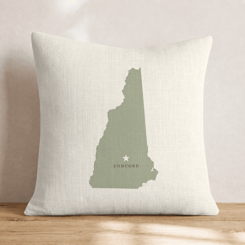 New Hampshire State Capital Throw Pillow - Hillcroft Home
