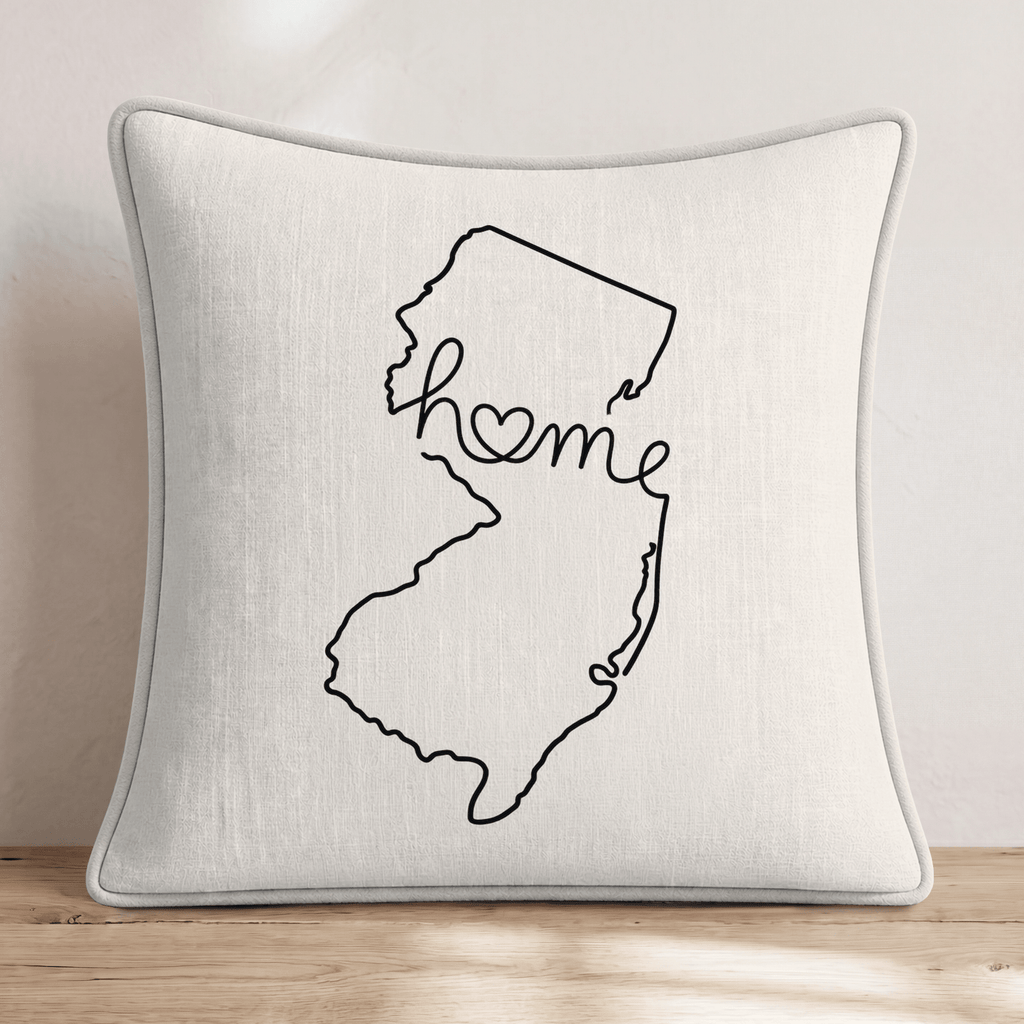 New Jersey Home Throw Pillow - Hillcroft Home