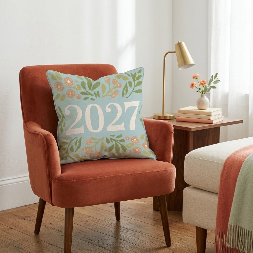 New Year Modern Type Throw Pillow - Hillcroft Home