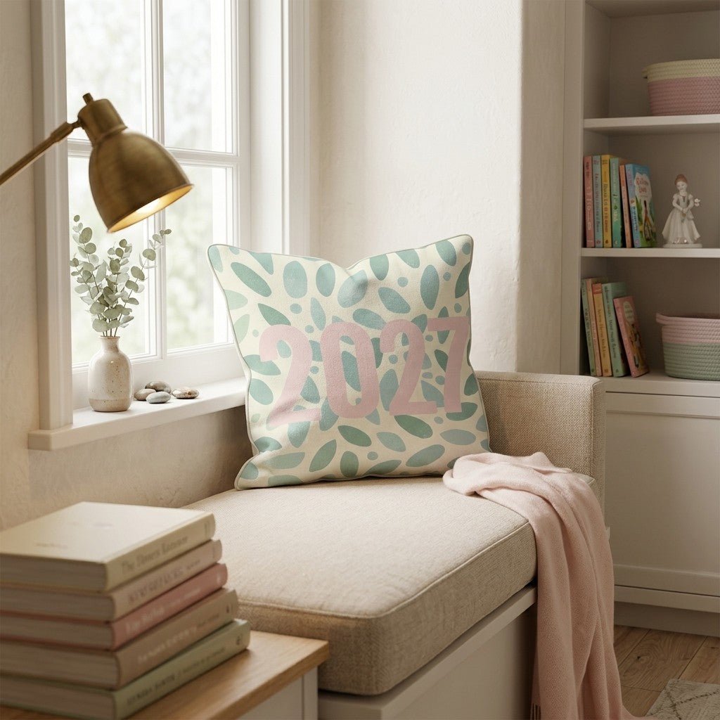 New Year Serif Large Throw Pillow - Hillcroft Home
