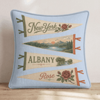 New York Pennant Throw Pillow - Hillcroft Home
