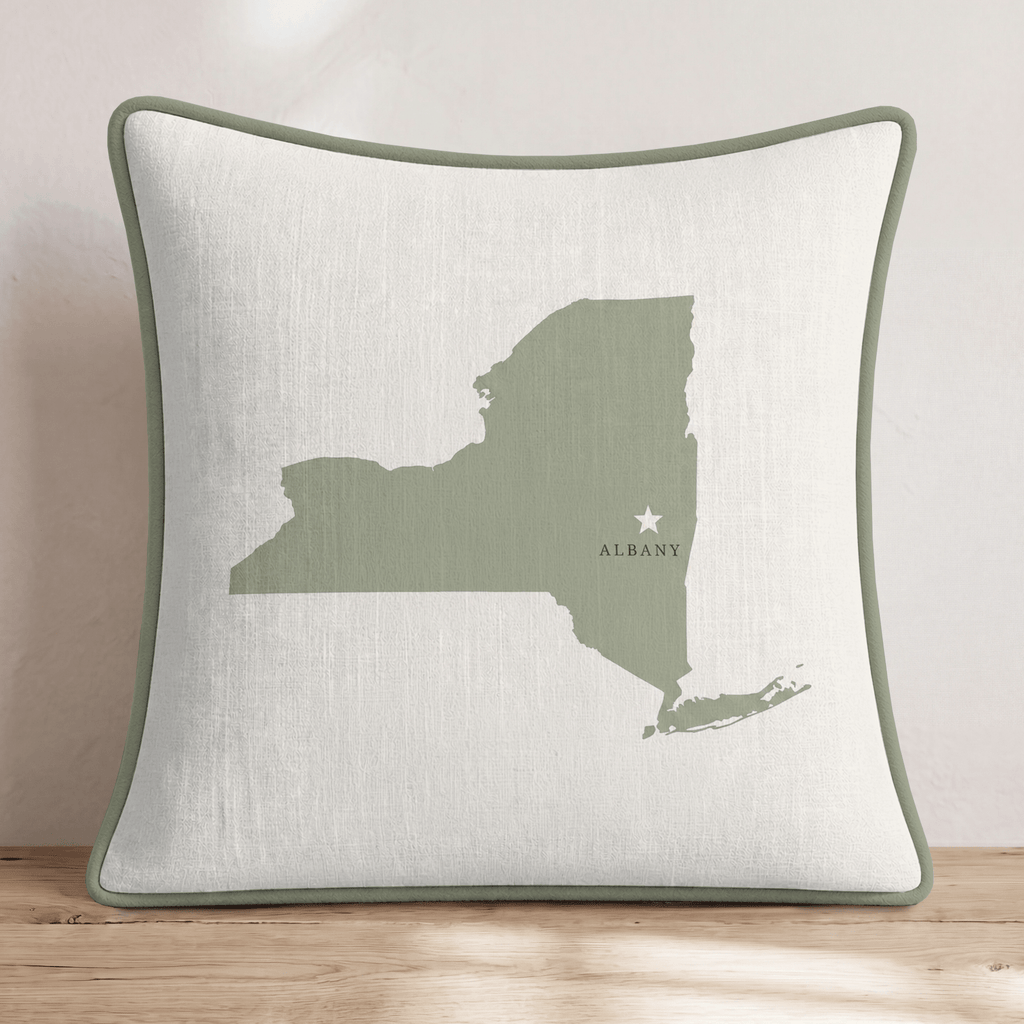 New York State Capital Throw Pillow - Hillcroft Home