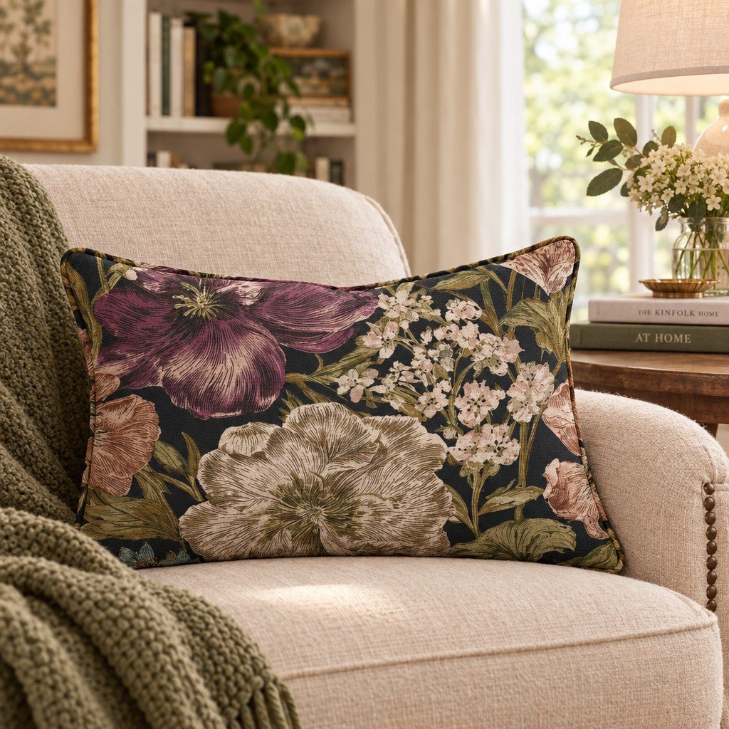 Night Blooms Throw Pillow throw pillow - Hillcroft Home