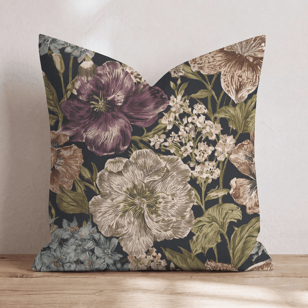 Night Blooms Throw Pillow throw pillow - Hillcroft Home