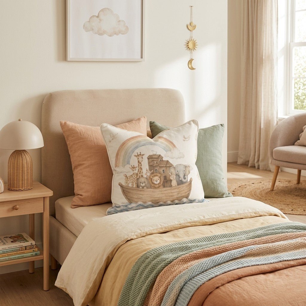 Noahs Ark Throw Pillow - Hillcroft Home