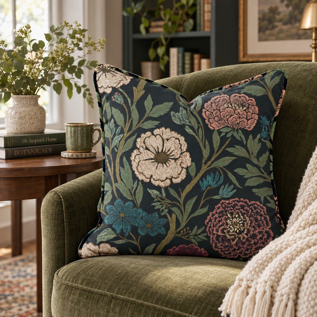 Nocturnal Eden Throw Pillow throw pillow - Hillcroft Home