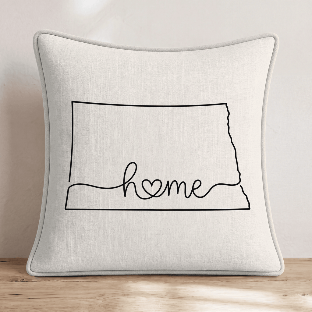 North Dakota Home Throw Pillow - Hillcroft Home