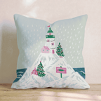 North Pole Lighthouse Peak Throw Pillow - Hillcroft Home
