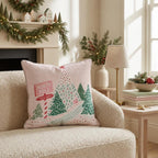 North Pole Signpost Trees Throw Pillow throw pillow - Hillcroft Home