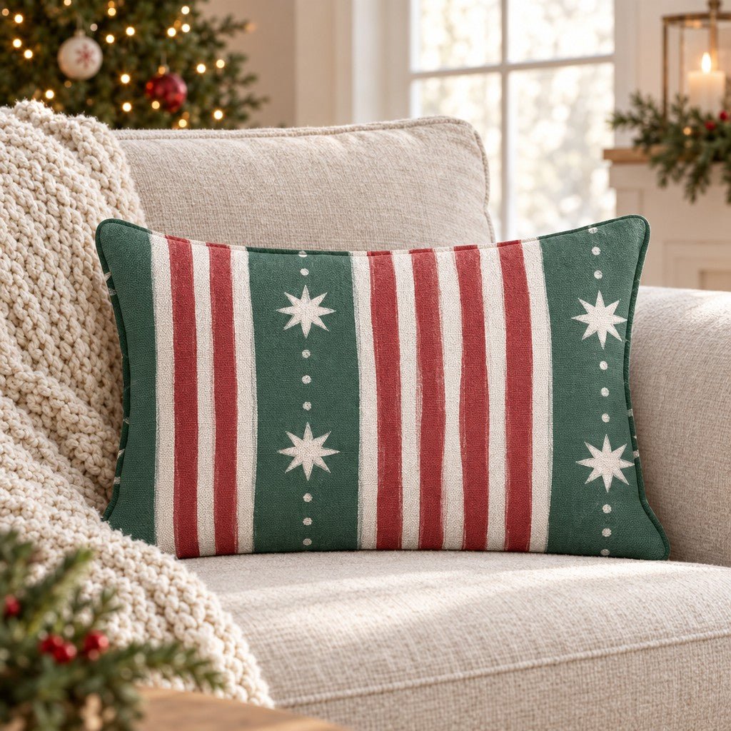 North Star Stripe Throw Pillow throw pillow - Hillcroft Home