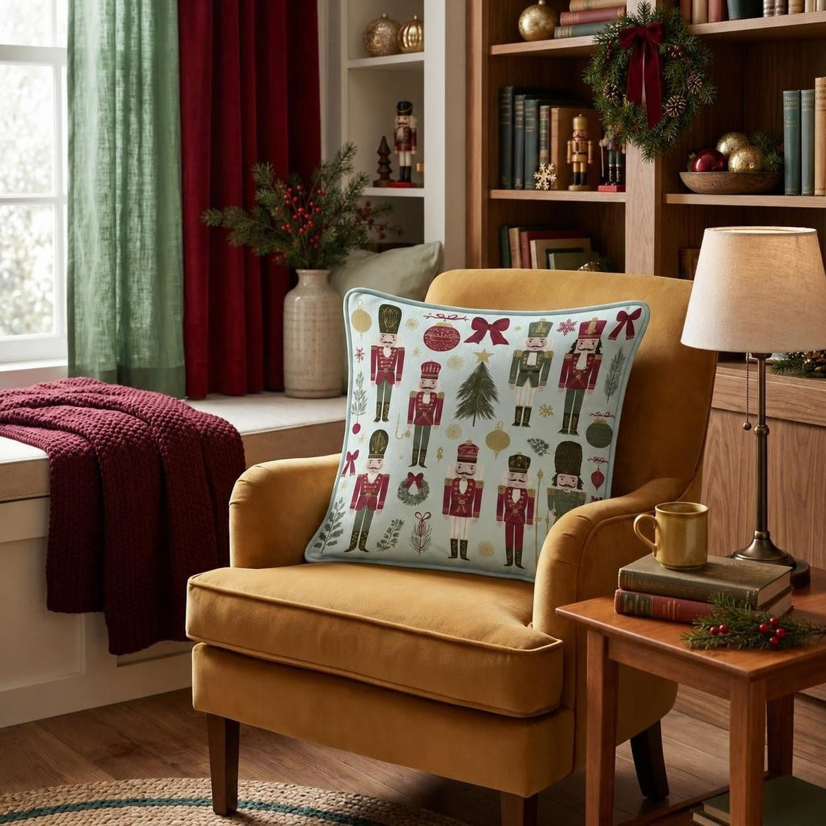 Nutcracker Assortment Throw Pillow throw pillow - Hillcroft Home