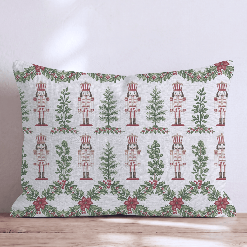 Nutcracker Poinsettia Throw Pillow throw pillow - Hillcroft Home