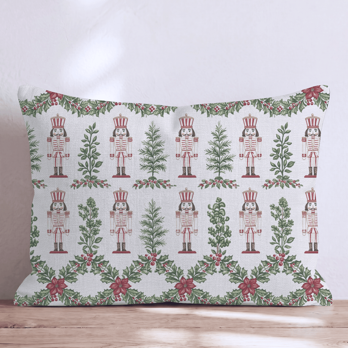 Nutcracker Poinsettia Throw Pillow throw pillow - Hillcroft Home