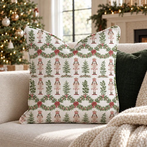 Nutcracker Poinsettia Throw Pillow throw pillow - Hillcroft Home