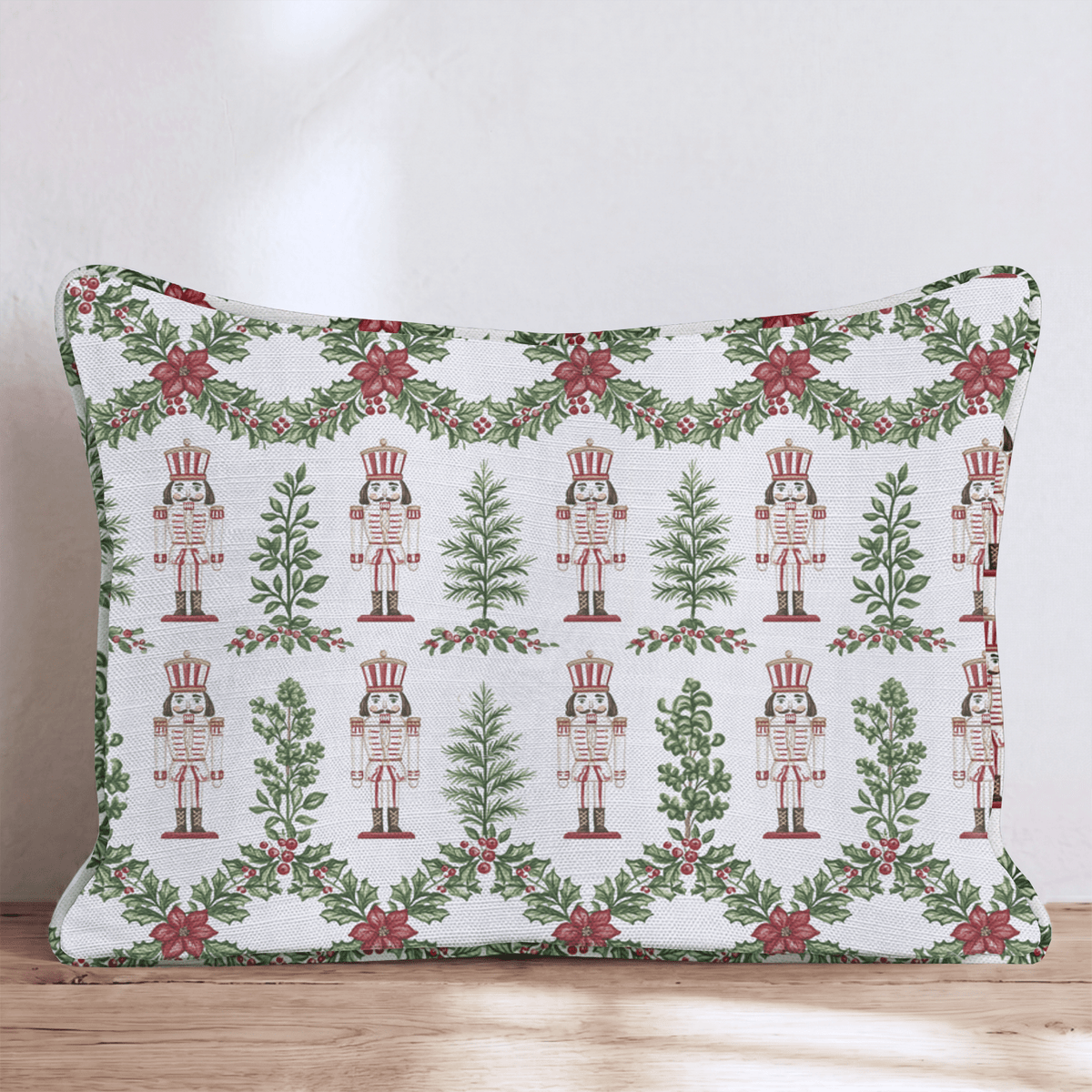 Nutcracker Poinsettia Throw Pillow throw pillow - Hillcroft Home