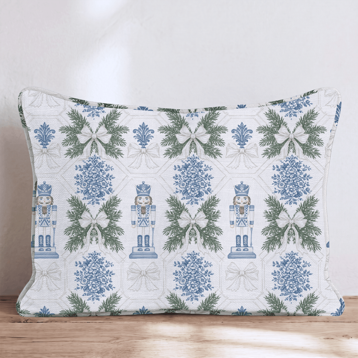 Nutcracker Suite in Blue Throw Pillow throw pillow - Hillcroft Home
