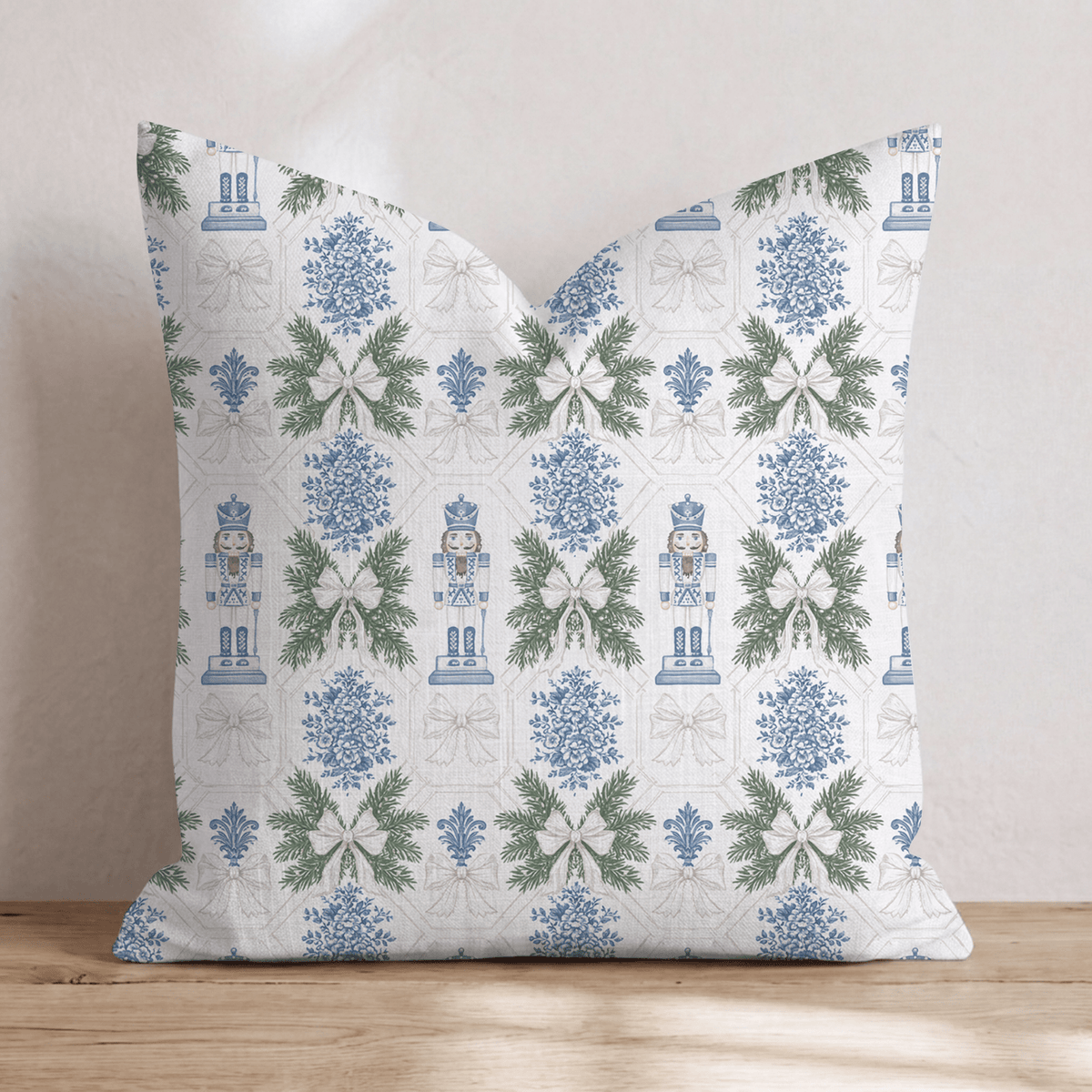 Nutcracker Suite in Blue Throw Pillow throw pillow - Hillcroft Home