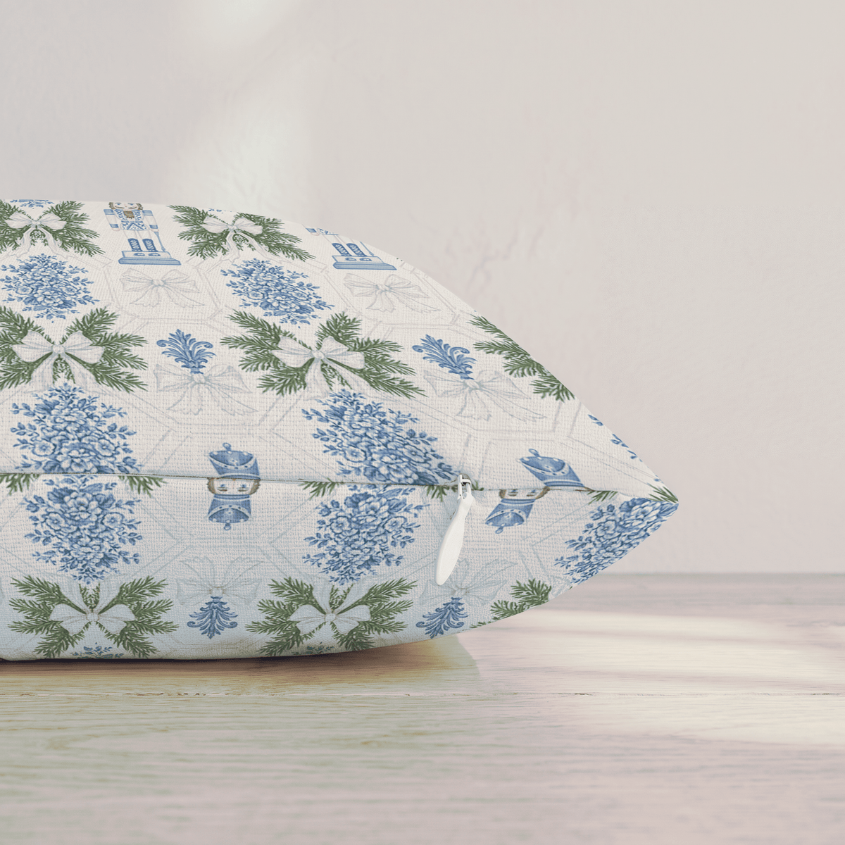 Nutcracker Suite in Blue Throw Pillow throw pillow - Hillcroft Home