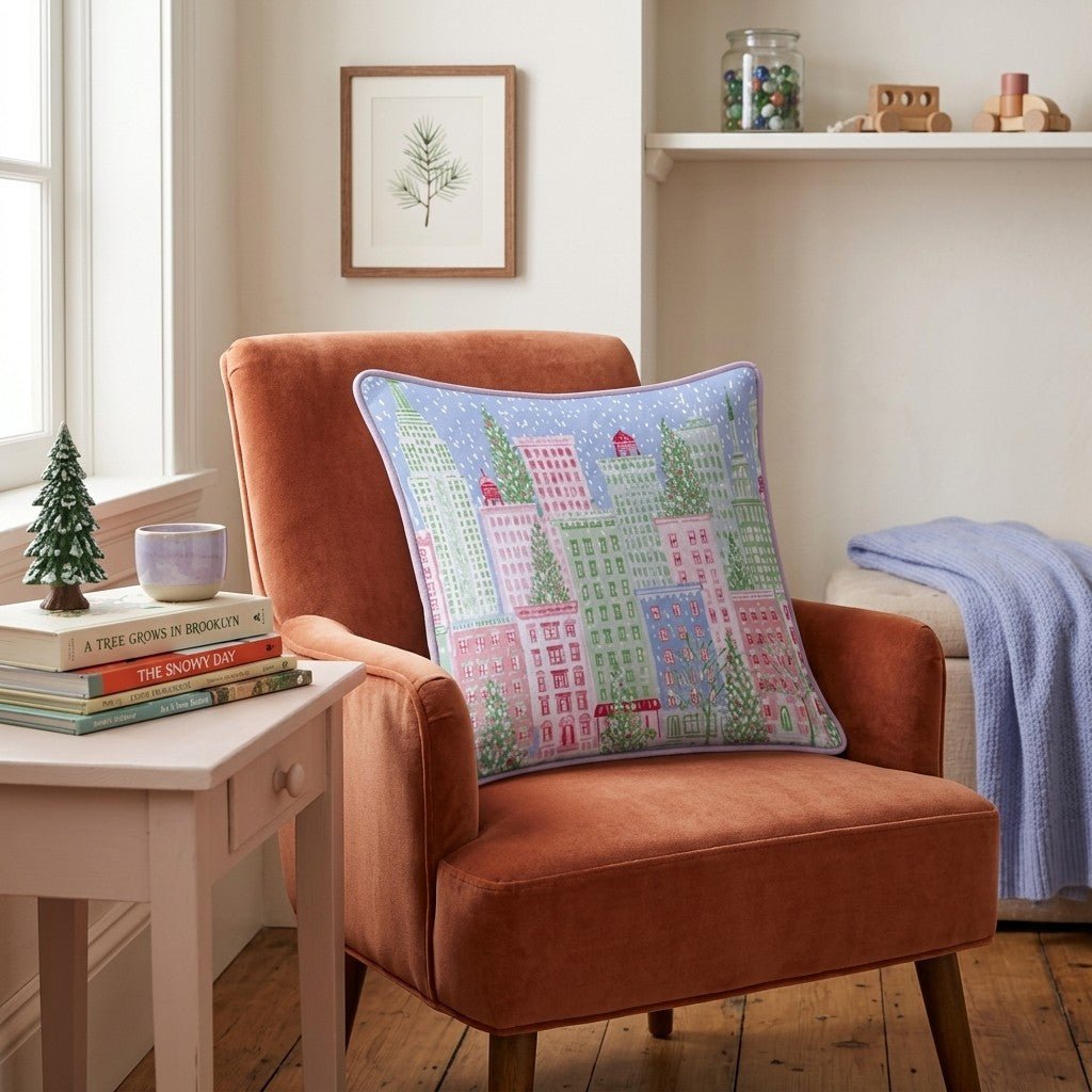 NYC Christmas Magic Throw Pillow - Hillcroft Home