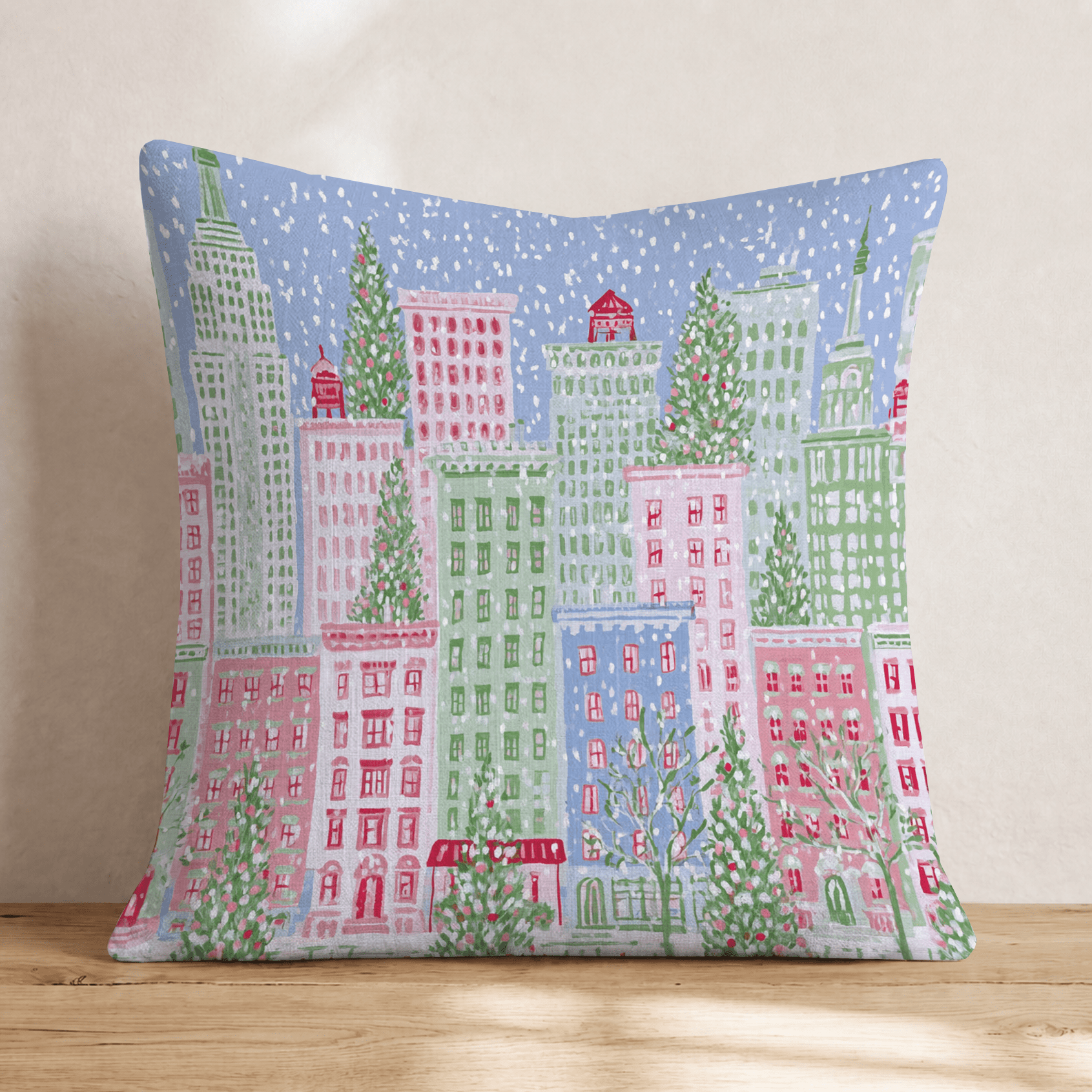 NYC Christmas Magic Throw Pillow - Hillcroft Home