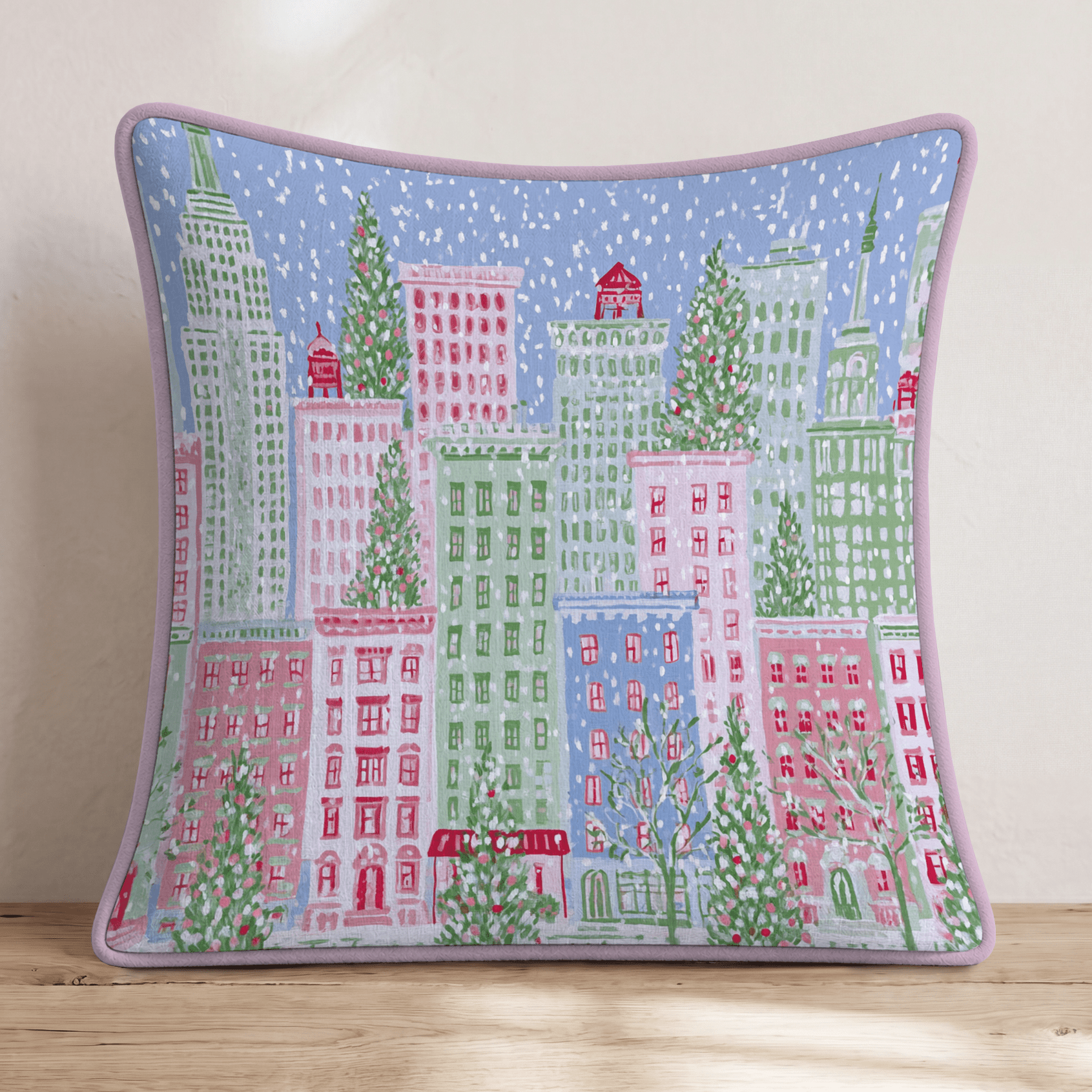 NYC Christmas Magic Throw Pillow - Hillcroft Home