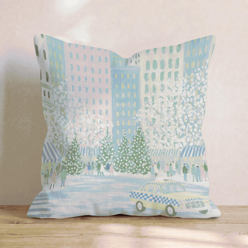NYC Christmas Streets Throw Pillow - Hillcroft Home