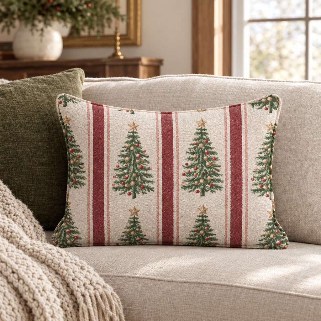 O Tannenstripe Throw Pillow throw pillow - Hillcroft Home