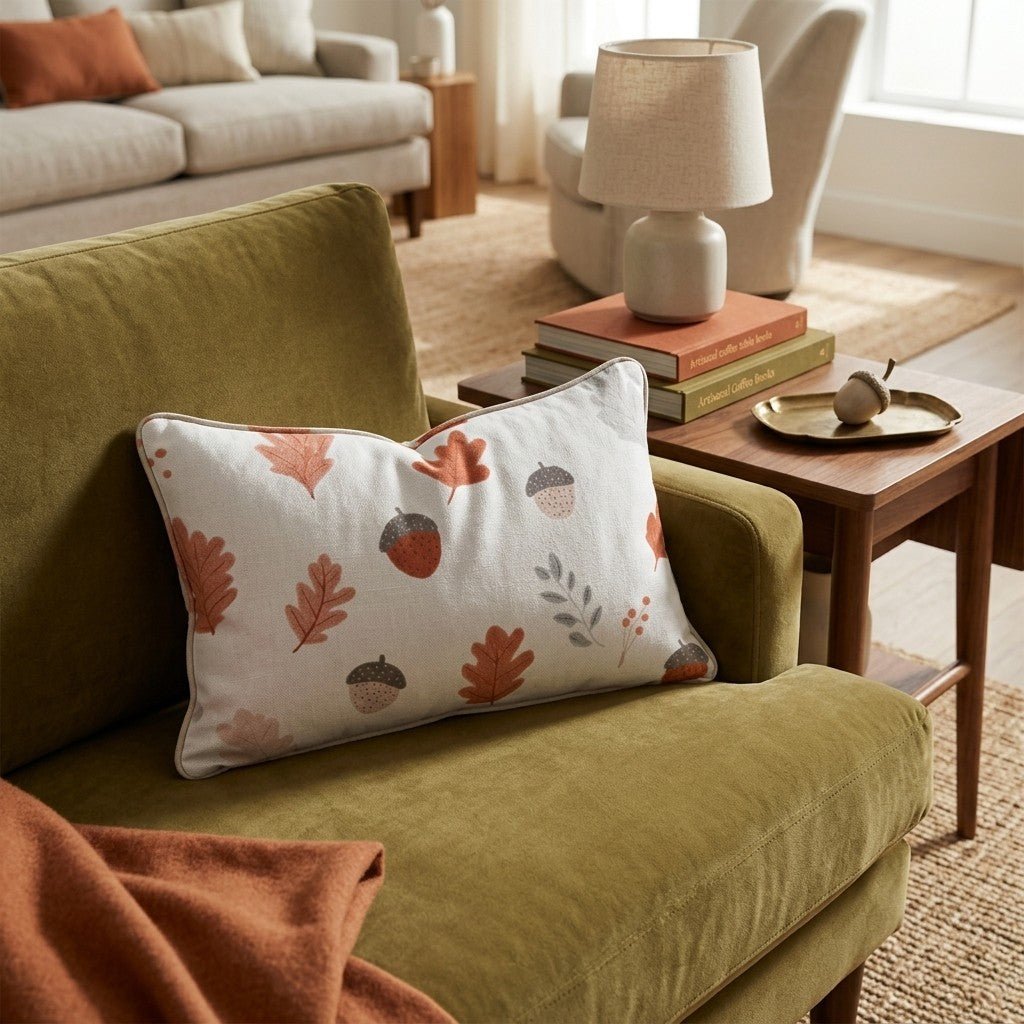 Oak Leaf and Acorn Throw Pillow - Hillcroft Home