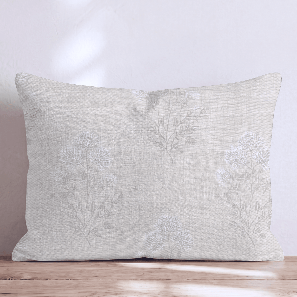 Oatmeal Textile Bloom Throw Pillow throw pillow - Hillcroft Home