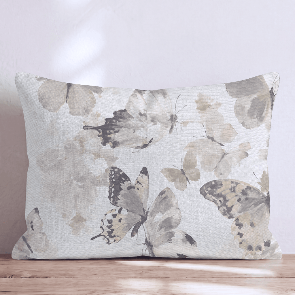 Oatmilk Butterflies Throw Pillow throw pillow - Hillcroft Home