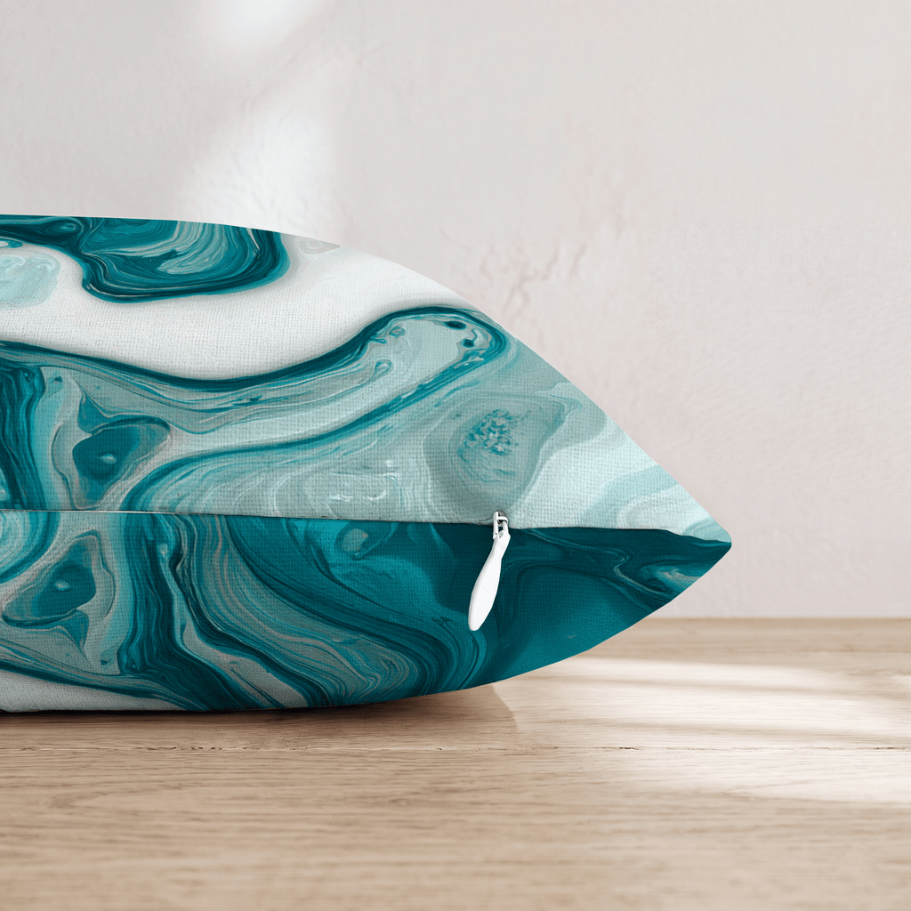 Ocean Marble Swirl Throw Pillow - Hillcroft Home