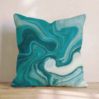 Ocean Marble Swirl Throw Pillow - Hillcroft Home