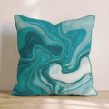 Ocean Marble Swirl Throw Pillow - Hillcroft Home