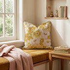 Ochre Gentle Bloom Throw Pillow - Hillcroft Home