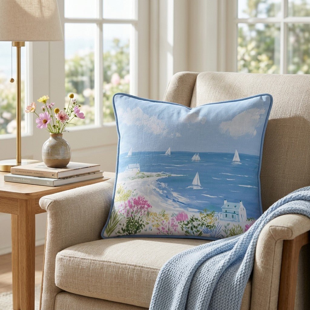 Off the Coast Throw Pillow - Hillcroft Home