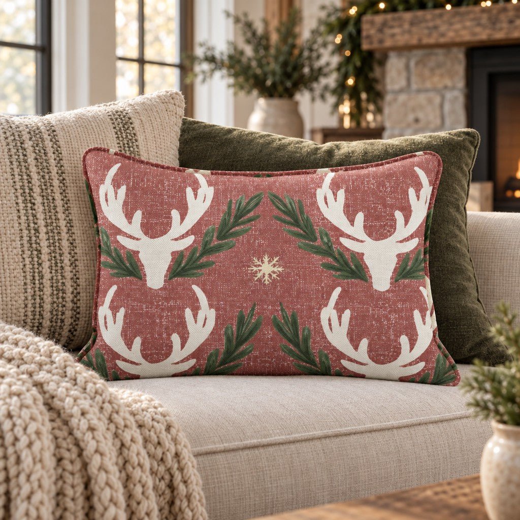 Oh Deer, It's Christmas Throw Pillow throw pillow - Hillcroft Home