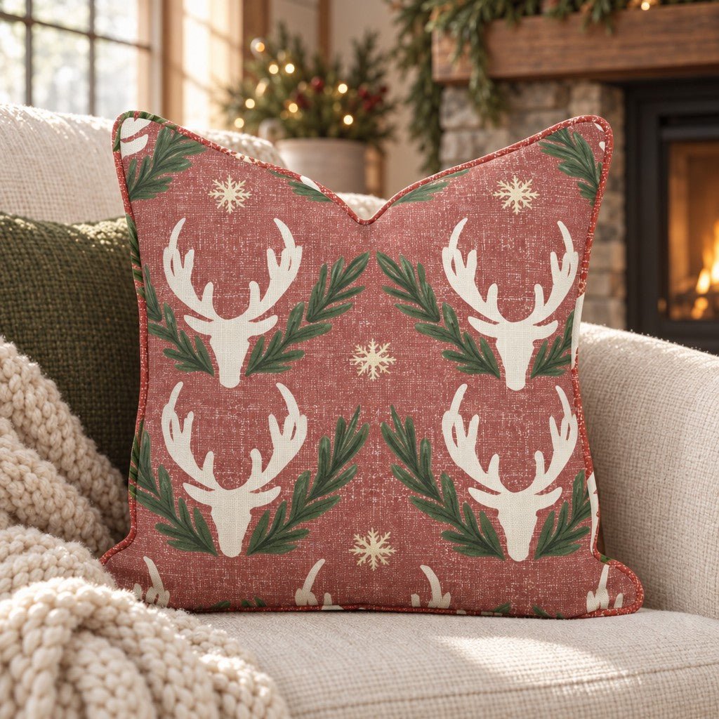 Oh Deer, It's Christmas Throw Pillow throw pillow - Hillcroft Home