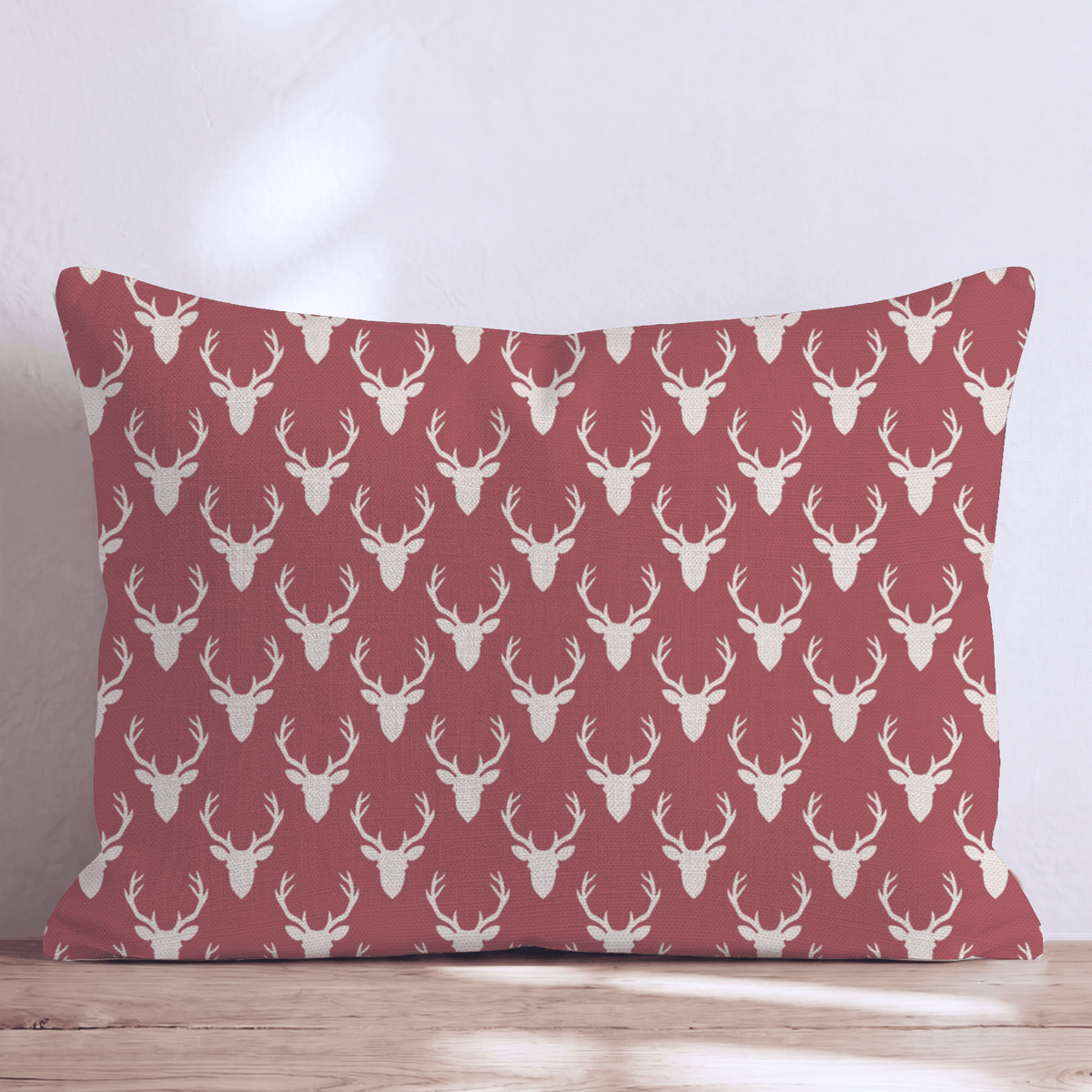 Oh Deer Red Throw Pillow throw pillow - Hillcroft Home