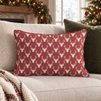 Oh Deer Red Throw Pillow throw pillow - Hillcroft Home