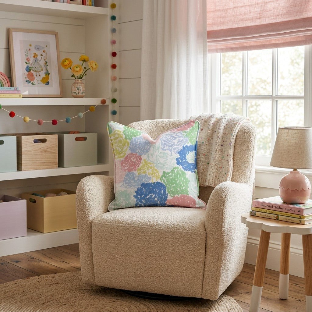Oil Pastel Florals Throw Pillow - Hillcroft Home