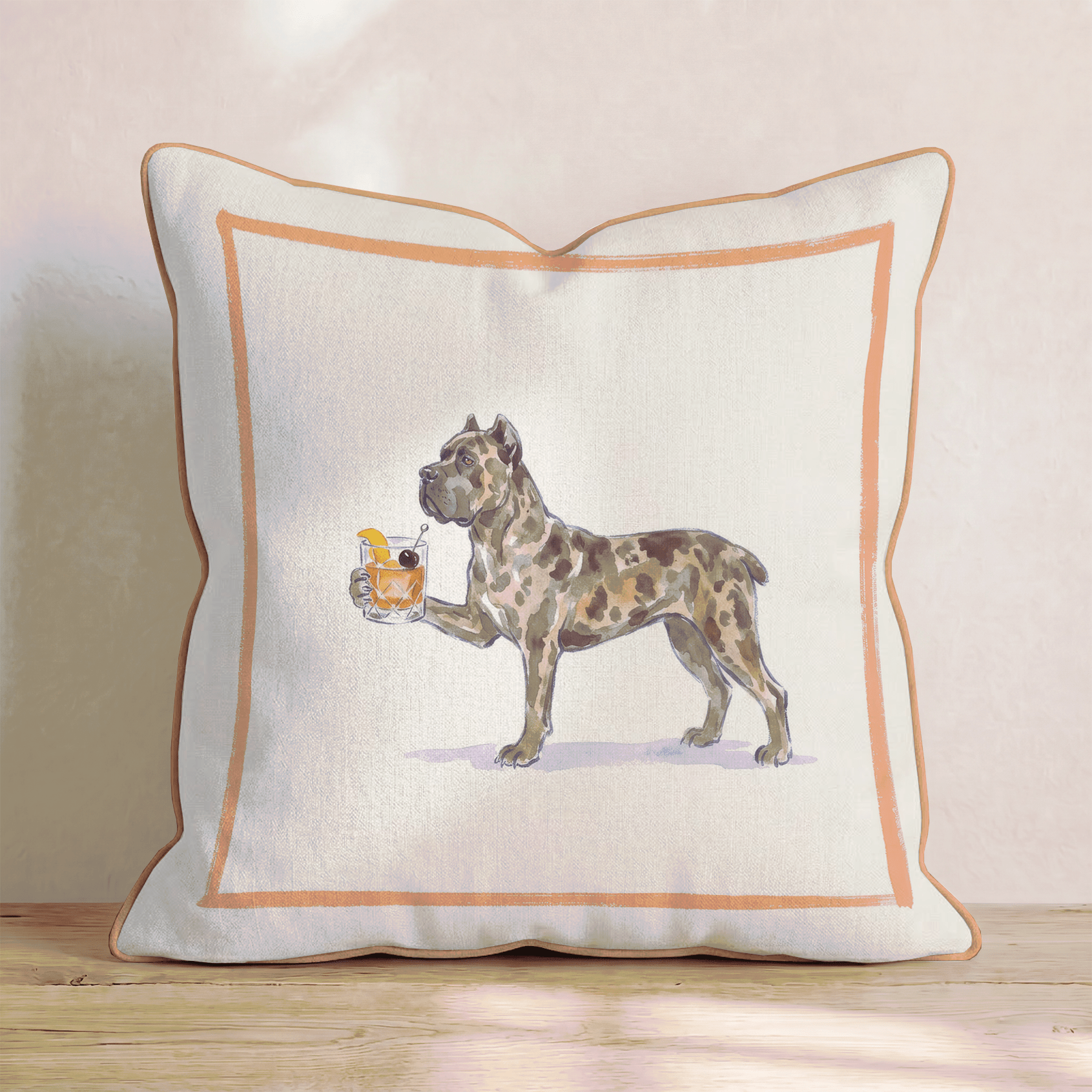 Old Fashion Cane Corso Throw Pillow - Hillcroft Home
