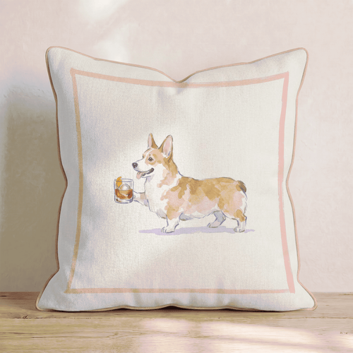 Old Fashion Corgi Throw Pillow - Hillcroft Home